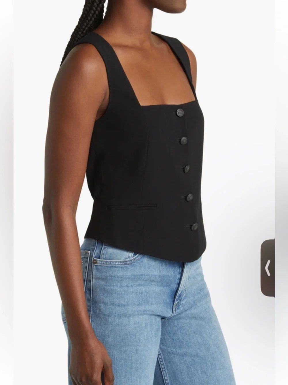 Rag & Bone Mariana Crepe Vest Size 4 $298 Women's Sleeveless Black Size 4 NWT - Picture 4 of 6